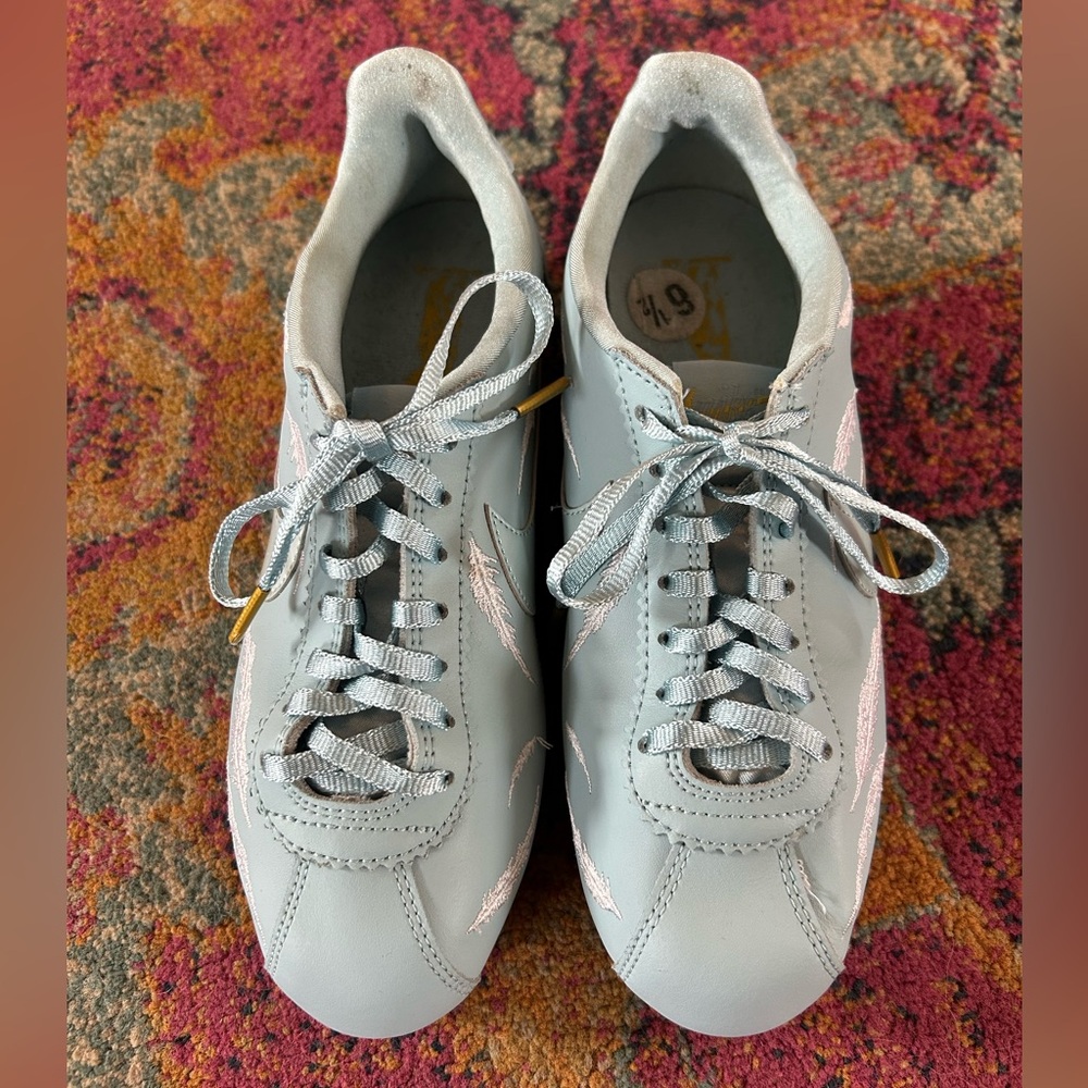 Nike | Women's Turquoise ‘Ocean Bliss’ Cortez Lace Up Leather Sneakers Size 6.5 - Picture 6 of 15